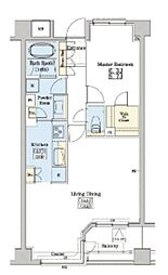 レジディアタワー上池袋パークサイド 1LDKの間取図画像