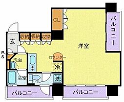 東京メトロ有楽町線 月島駅 徒歩2分の賃貸マンション 9階ワンルームの間取り