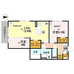 RETOLA小綱 2LDKの間取図画像