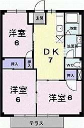 トラッド光 3DKの間取図画像