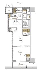 RJRプレシア大森北 1DKの間取図画像