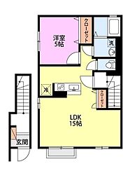 ハイム山 1LDKの間取図画像