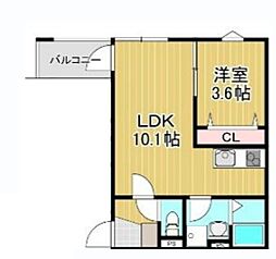 相模原市緑区橋本4丁目アパート 1LDKの間取図画像