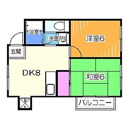 セントレージアーク大浜 2DKの間取図画像