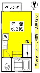 プチシャトーフォー ワンルームの間取図画像