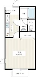 キャメル谷塚3 1Kの間取図画像