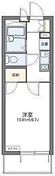 レオパレスフィエスタY102 1Kの間取図画像