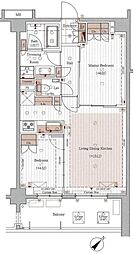 グレンドール新宿牛込柳町 608 5階2LDKの間取り