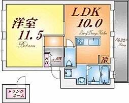 サンモール福田 1LDKの間取図画像