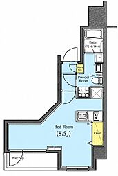 ヴォーガコルテ西小山 ワンルームの間取図画像