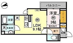 D-RESIDENCE仙波町 1LDKの間取図画像