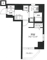 東京メトロ千代田線 湯島駅 徒歩3分の賃貸マンション 2階1Kの間取り
