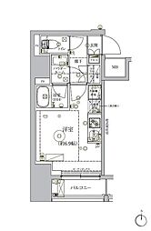 RELUXIA品川西大井 ワンルームの間取図画像