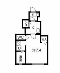 プラスR 1Kの間取図画像