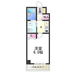 win北花田 1Kの間取図画像