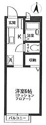 アドレイション 1Kの間取図画像