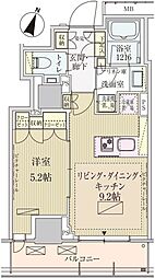 パークアクシス赤坂見附 12階1LDKの間取り