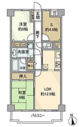 ライオンズマンションたまプラーザ第6 2SLDKの間取図画像