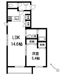 東京メトロ副都心線 雑司が谷駅 徒歩3分の賃貸マンション 2階1LDKの間取り