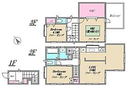 ステュディオ洗足 3LDKの間取図画像