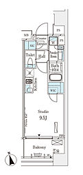 パークナードフィット南青山Vista ワンルームの間取図画像