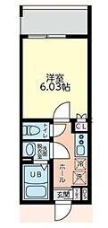 フルセイル中山II 1Kの間取図画像