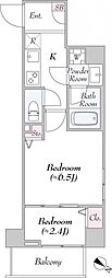 ロイジェント大山西町 2Kの間取図画像