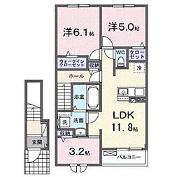 カーム エレガント 3LDKの間取図画像