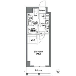 コンフォリア錦糸町DEUX 5階1Kの間取り