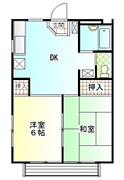 グレースフル 2DKの間取図画像