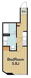 カインドネス相模原 1Kの間取図画像