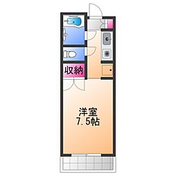 マメゾン21 1Kの間取図画像