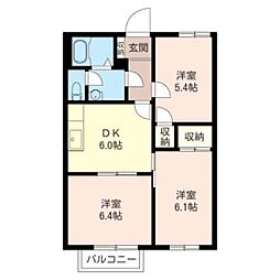 ファミールユリ 3DKの間取図画像