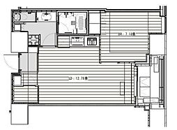 ホワイトタワー浜松町 14階1LDKの間取り
