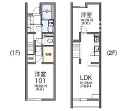レオパレスコヅチ2 2LDKの間取図画像