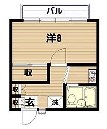 アクアリング茅ヶ崎 1Kの間取図画像