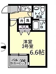 SOLEILD'OR長後 1Kの間取図画像