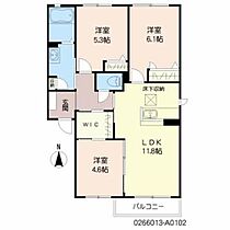 プランドールドミール A0102 ｜ 佐賀県鳥栖市弥生が丘４丁目289（賃貸アパート3LDK・1階・64.84㎡） その2