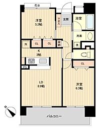 グラディート町田 2LDKの間取図画像