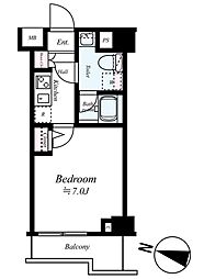 ジェノヴィア横浜鶴見市場スカイガーデン 1Kの間取図画像