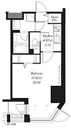 フレンシア菊川 1Kの間取図画像