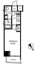 プレール・ドゥーク中板橋 2階1Kの間取り