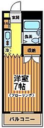 エリジアム・ド・カフ 1Kの間取図画像