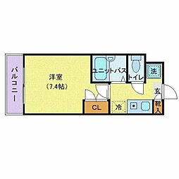 カレッジスクエア日野 1Kの間取図画像