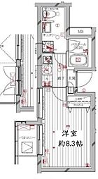 レガリス洗足池 1Kの間取図画像