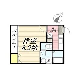 リブレアタウン井尻E 1Kの間取図画像