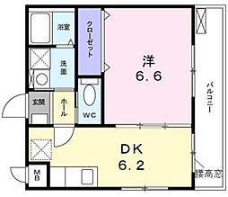 ジュネスメゾン中板橋 2階1DKの間取り