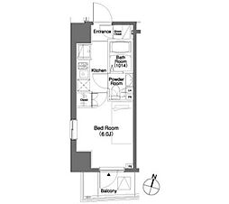 ParkCube笹塚 1Kの間取図画像