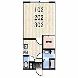 Ambition聖蹟桜ヶ丘1 1Kの間取図画像