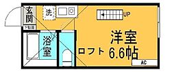 ピアチェーレ ワンルームの間取図画像
